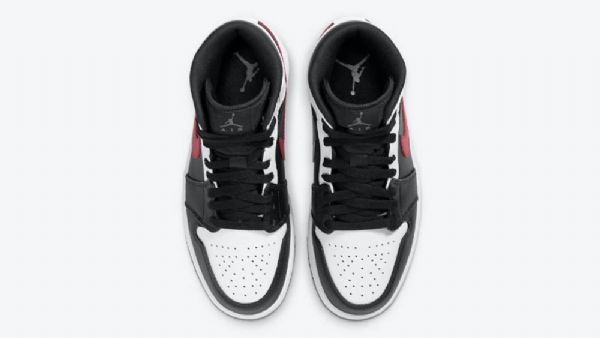 Pánské Boty Nike Air Jordan 1 Mid Tops Černá Červený Bílý