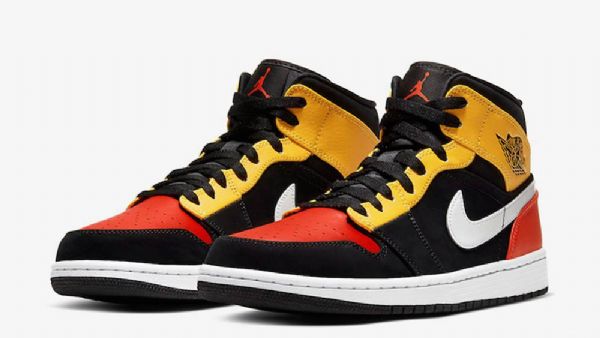 Pánské Boty Nike Air Jordan 1 Mid Tops Černá Oranžový