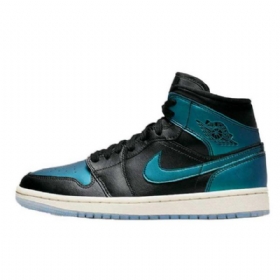 Pánské Boty Nike Air Jordan 1 Mid Tops Černá Tyrkysová