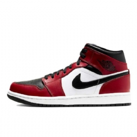 Pánské Boty Nike Air Jordan 1 Mid Tops Chicago Toe Pro Muže Černá Červený Bílý