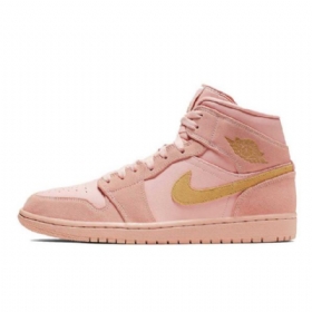 Pánské Boty Nike Air Jordan 1 Mid Tops Coral Zlatý