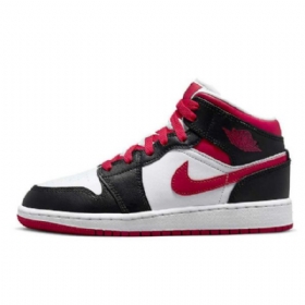 Pánské Boty Nike Air Jordan 1 Mid Tops Gs Bílý Černá Červený