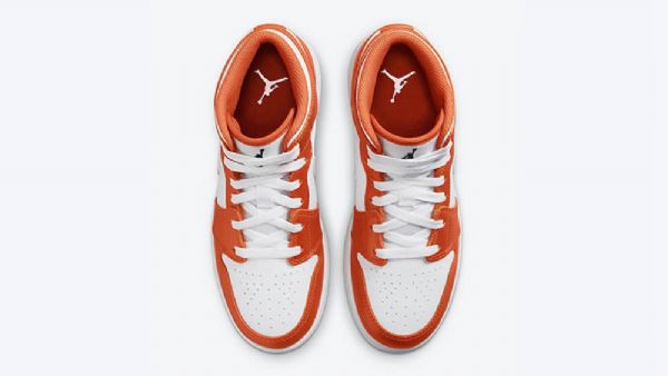 Pánské Boty Nike Air Jordan 1 Mid Tops Gs Bílý Oranžový