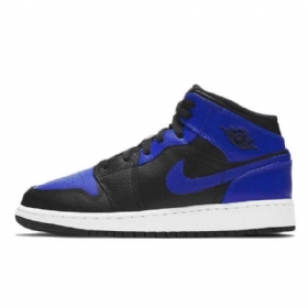 Pánské Boty Nike Air Jordan 1 Mid Tops Gs Hyper Royal Černá Modrý
