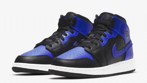 Pánské Boty Nike Air Jordan 1 Mid Tops Gs Hyper Royal Černá Modrý