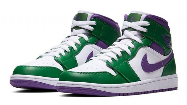 Pánské Boty Nike Air Jordan 1 Mid Tops Hulk Zelená Fialová