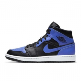 Pánské Boty Nike Air Jordan 1 Mid Tops Hyper Royal Černá Modrý