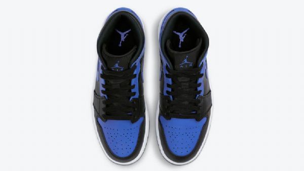 Pánské Boty Nike Air Jordan 1 Mid Tops Hyper Royal Černá Modrý