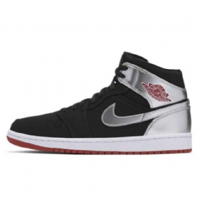 Pánské Boty Nike Air Jordan 1 Mid Tops Johnny Kilroy Černá Stříbrný