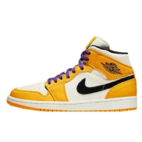 Pánské Boty Nike Air Jordan 1 Mid Tops Lakers Pro Muže Žluté