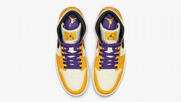 Pánské Boty Nike Air Jordan 1 Mid Tops Lakers Pro Muže Žluté