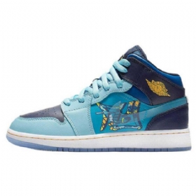 Pánské Boty Nike Air Jordan 1 Mid Tops Modrý