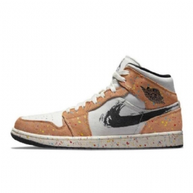 Pánské Boty Nike Air Jordan 1 Mid Tops Na Tah Štětcem Coral Šedá