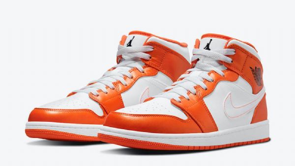 Pánské Boty Nike Air Jordan 1 Mid Tops Oranžová Bílá