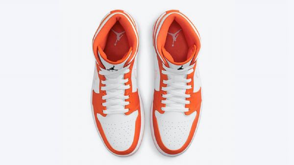 Pánské Boty Nike Air Jordan 1 Mid Tops Oranžová Bílá