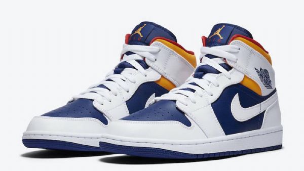Pánské Boty Nike Air Jordan 1 Mid Tops Royal Laser Pro Muže Modrý Oranžový