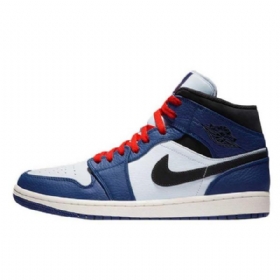 Pánské Boty Nike Air Jordan 1 Mid Tops Se Modrá Černá