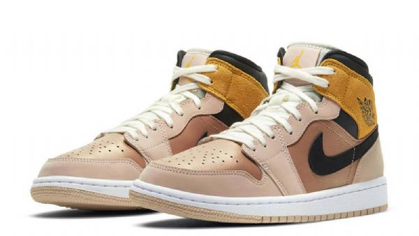 Pánské Boty Nike Air Jordan 1 Mid Tops Se Particle Béžová