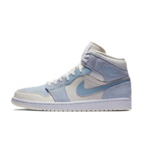 Pánské Boty Nike Air Jordan 1 Mid Tops Se Světle Modrá Bílá