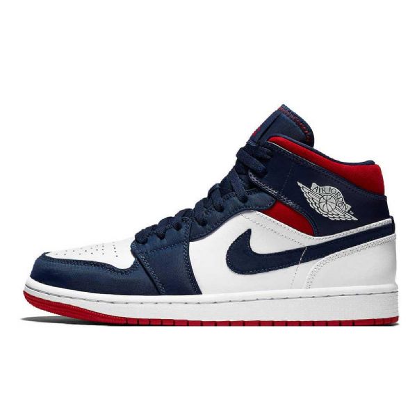 Pánské Boty Nike Air Jordan 1 Mid Tops Se Usa Tmavě Modrá Bílý