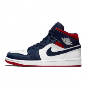 Pánské Boty Nike Air Jordan 1 Mid Tops Se Usa Tmavě Modrá Bílý