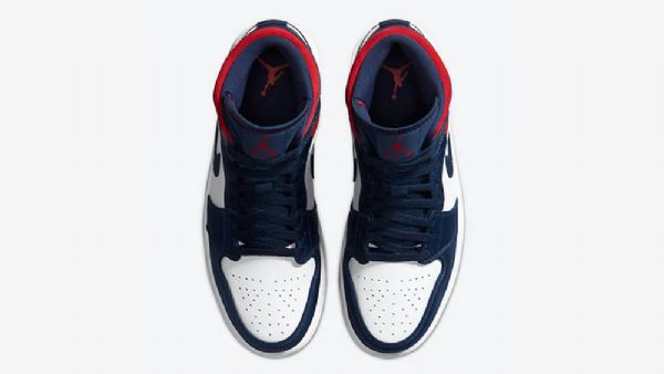 Pánské Boty Nike Air Jordan 1 Mid Tops Se Usa Tmavě Modrá Bílý