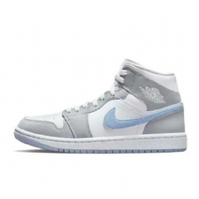 Pánské Boty Nike Air Jordan 1 Mid Tops Šedomodré