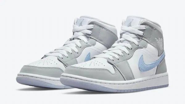 Pánské Boty Nike Air Jordan 1 Mid Tops Šedomodré