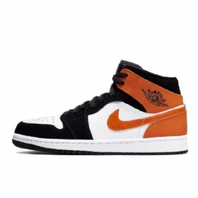 Pánské Boty Nike Air Jordan 1 Mid Tops Shatteredboard Oranžově Černá