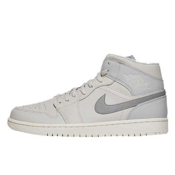 Pánské Boty Nike Air Jordan 1 Mid Tops Světle Šedé