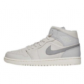 Pánské Boty Nike Air Jordan 1 Mid Tops Světle Šedé