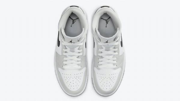 Pánské Boty Nike Air Jordan 1 Mid Tops Světle Šedé