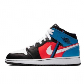 Pánské Boty Nike Air Jordan 1 Mid Tops Tri Color Ribbons Vícebarevné