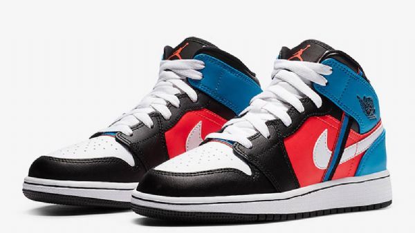 Pánské Boty Nike Air Jordan 1 Mid Tops Tri Color Ribbons Vícebarevné