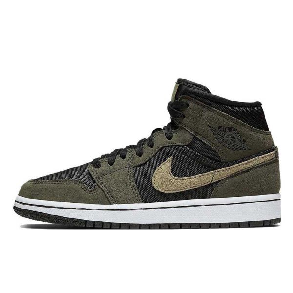 Pánské Boty Nike Air Jordan 1 Mid Tops Trooper Camouflage Zelená