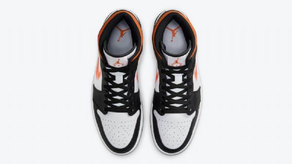 Pánské Boty Nike Air Jordan 1 Mid Tops Zig Zag Team Bílý Oranžový