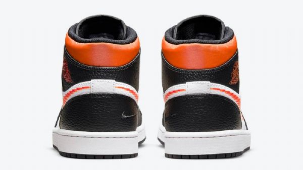 Pánské Boty Nike Air Jordan 1 Mid Tops Zig Zag Team Bílý Oranžový