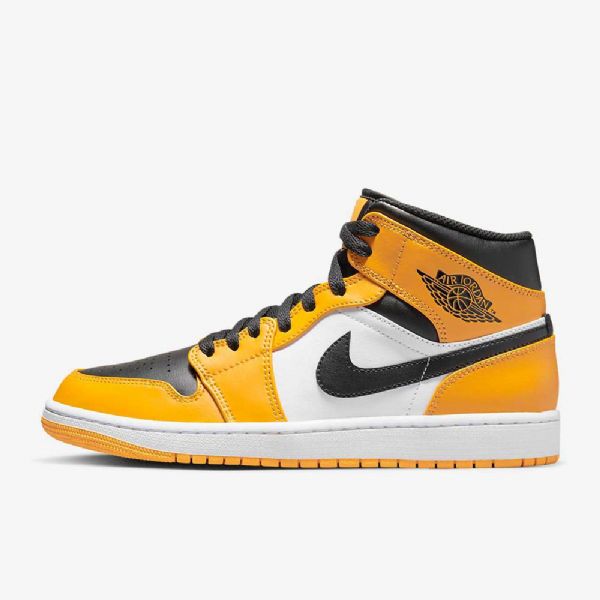 Pánské Boty Nike Air Jordan 1 Mid Tops Žlutá Bílá Černá