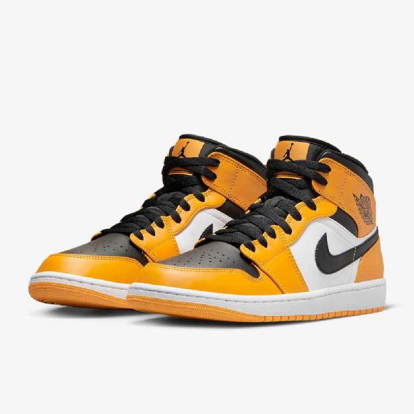 Pánské Boty Nike Air Jordan 1 Mid Tops Žlutá Bílá Černá