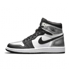 Pánské Boty Nike Air Jordan 1 Retro High Tops Og Toe Černá Stříbrný
