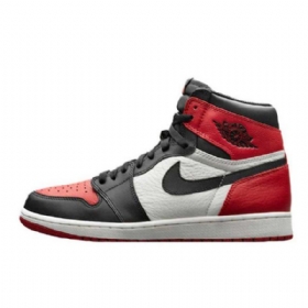 Pánské Boty Nike Air Jordan 1 Se Širokou Špičkou Černá Bílý Červený