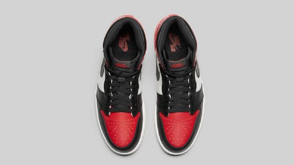 Pánské Boty Nike Air Jordan 1 Se Širokou Špičkou Černá Bílý Červený