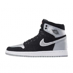 Pánské Boty Nike Air Jordan 1 Shadow Satin Aleali Černá Stříbrný