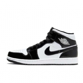 Pánské Boty Z Uhlíkových Vláken Nike Air Jordan 1 Mid Tops All Star Černá Bílý