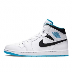 Pánské Laserové Boty Nike Air Jordan 1 Mid Tops Modré