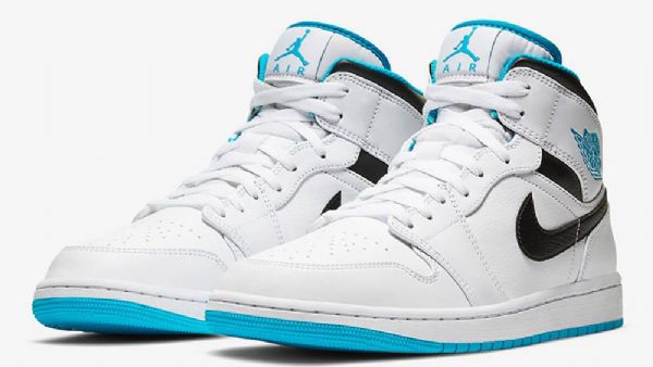 Pánské Laserové Boty Nike Air Jordan 1 Mid Tops Modré