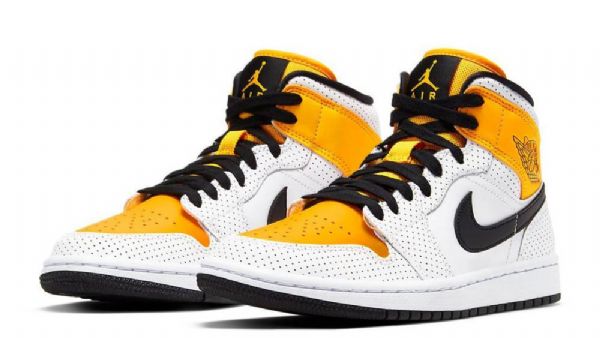 Pánské Laserové Boty Nike Air Jordan 1 Mid Tops Oranžová