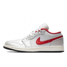 Pánské Nízké Boty Nike Air Jordan 1 Bílá Červená