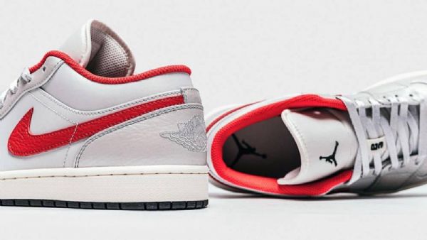 Pánské Nízké Boty Nike Air Jordan 1 Bílá Červená
