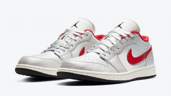 Pánské Nízké Boty Nike Air Jordan 1 Bílá Červená